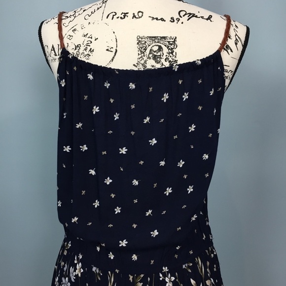 SANTORY Mini Boho Floral Faux Leather Strap Dress - Picture 6 of 15